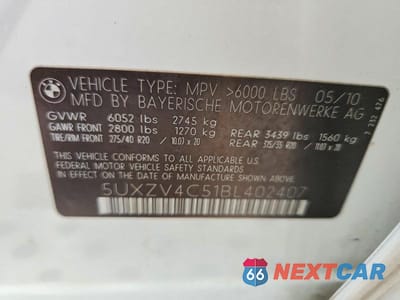 Zdjęcie 13 z 13 samochodu: 2011 BMW X5 XDRIVE35I VIN:5UXZV4C51BL402407 - miniatura
