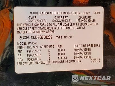 Zdjęcie 12 z 12 samochodu: 2008 CHEVROLET SILVERADO C1500 VIN:3GCEC13J08G258209 - miniatura
