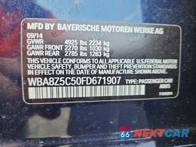 Zdjęcie 13 z 13 samochodu: 2015 BMW 328 XIGT SULEV VIN:WBA8Z5C50FD671907 - miniatura