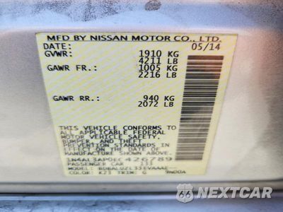 Zdjęcie 12 z 12 samochodu: 2014 NISSAN ALTIMA 2.5 SV VIN:1N4AL3AP0EC426789 - miniatura