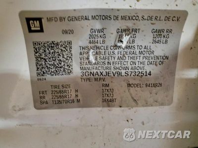 Zdjęcie 13 z 13 samochodu: 2020 CHEVROLET EQUINOX LT VIN:3GNAXJEV9LS732514 - miniatura