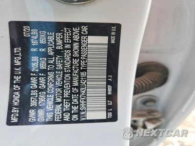 Zdjęcie 12 z 12 samochodu: 2020 HONDA CIVIC SPORT VIN:SHHFK7H43LU421185 - miniatura