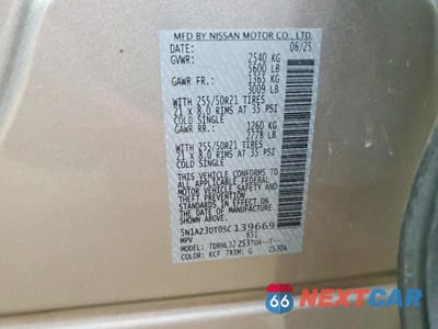 Zdjęcie 13 z 13 samochodu: 2025 NISSAN MURANO PLATINUM VIN:5N1AZ3DT0SC139669 - miniatura