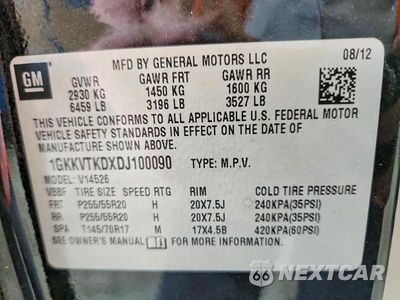 Zdjęcie 14 z 14 samochodu: 2013 GMC ACADIA DENALI VIN:1GKKVTKDXDJ100090 - miniatura