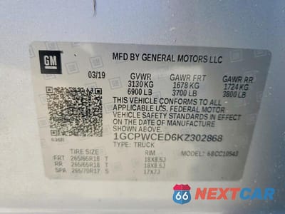 Zdjęcie 13 z 13 samochodu: 2019 CHEVROLET SILVERADO C1500 LT VIN:1GCPWCED6KZ302868 - miniatura