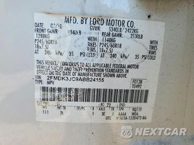 Zdjęcie 13 z 13 samochodu: 2010 FORD EDGE SEL VIN:2FMDK3JC9ABB24155 - miniatura
