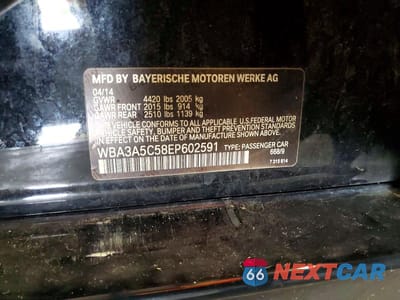 Zdjęcie 12 z 12 samochodu: 2014 BMW 328 I VIN:WBA3A5C58EP602591 - miniatura