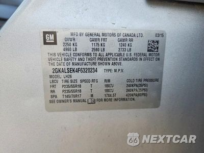 Zdjęcie 13 z 13 samochodu: 2015 GMC TERRAIN SLT VIN:2GKALSEK4F6320234 - miniatura