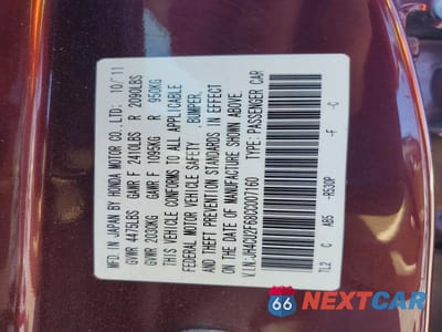Zdjęcie 12 z 12 samochodu: 2012 ACURA TSX TECH VIN:JH4CU2F68CC007160 - miniatura