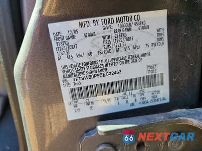 Zdjęcie 12 z 12 samochodu: 2006 FORD F250 SUPER DUTY VIN:1FTSW20P96EC32463 - miniatura