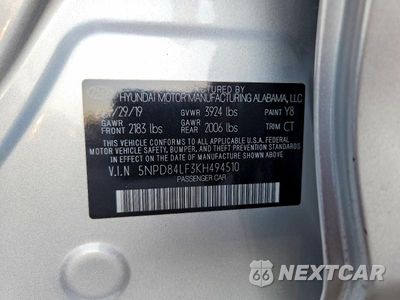 Zdjęcie 12 z 12 samochodu: 2019 HYUNDAI ELANTRA SEL VIN:5NPD84LF3KH494510 - miniatura