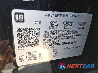 Zdjęcie 13 z 13 samochodu: 2023 CHEVROLET TAHOE C1500 RST VIN:1GNSCRKD0PR446876 - miniatura