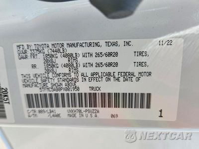 Zdjęcie 13 z 13 samochodu: 2023 TOYOTA TUNDRA 1794 EDITION HV VIN:5TFMC5AB0PX001950 - miniatura
