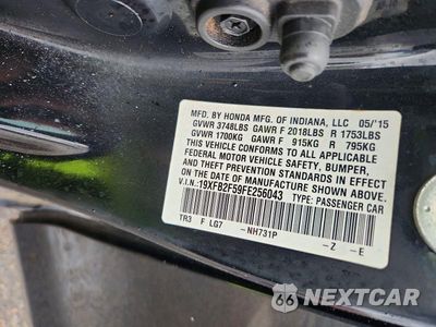 Zdjęcie 12 z 12 samochodu: 2015 HONDA CIVIC LX VIN:19XFB2F59FE256043 - miniatura