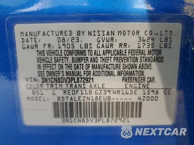 Zdjęcie 12 z 12 samochodu: 2023 NISSAN VERSA S VIN:3N1CN8DV3PL872921 - miniatura