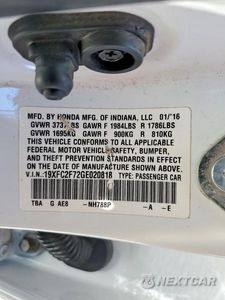 Zdjęcie 12 z 12 samochodu: 2016 HONDA CIVIC EX VIN:19XFC2F72GE020818 - miniatura