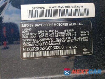 Zdjęcie 13 z 13 samochodu: 2016 BMW X5 XDRIVE35I VIN:5UXKR0C52G0P30250 - miniatura