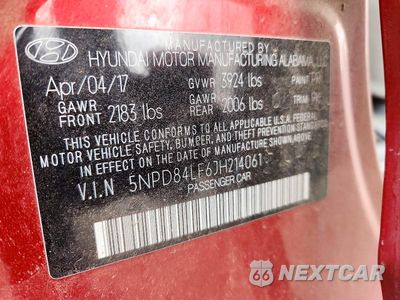 Zdjęcie 12 z 12 samochodu: 2018 HYUNDAI ELANTRA SEL VIN:5NPD84LF6JH214061 - miniatura