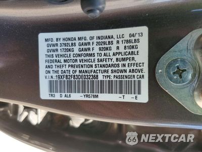 Zdjęcie 25 z 26 samochodu: 2013 HONDA CIVIC EX VIN:19XFB2F83DE032368 - miniatura