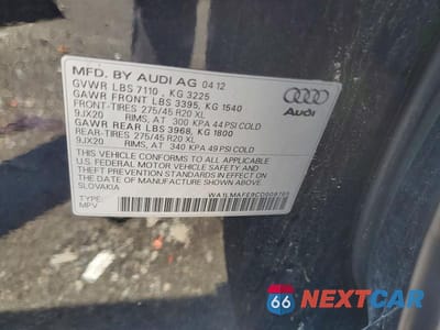Zdjęcie 12 z 12 samochodu: 2012 AUDI Q7 PREMIUM PLUS VIN:WA1LMAFE9CD009765 - miniatura