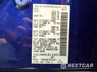 Zdjęcie 13 z 13 samochodu: 2017 NISSAN ROGUE SV VIN:5N1AT2MV0HC853405 - miniatura