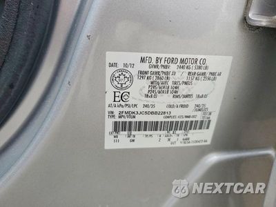 Zdjęcie 13 z 13 samochodu: 2013 FORD EDGE SEL VIN:2FMDK3JC5DBB22813 - miniatura