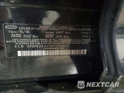 Zdjęcie 12 z 12 samochodu: 2019 HYUNDAI SONATA SE VIN:5NPE24AF3KH758141 - miniatura