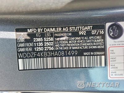 Zdjęcie 13 z 13 samochodu: 2017 MERCEDES-BENZ E 300 4MATIC VIN:WDDZF4KB3HA081499 - miniatura