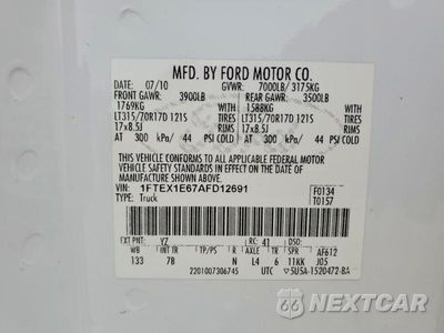 Zdjęcie 12 z 12 samochodu: 2010 FORD F150 SUPER CAB VIN:1FTEX1E67AFD12691 - miniatura