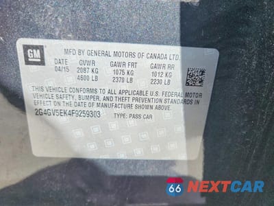 Zdjęcie 12 z 12 samochodu: 2015 BUICK REGAL VIN:2G4GV5EK4F9259303 - miniatura