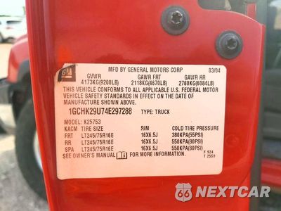 Zdjęcie 12 z 12 samochodu: 2004 CHEVROLET SILVERADO K2500 HEAVY DUTY VIN:1GCHK29U74E297288 - miniatura