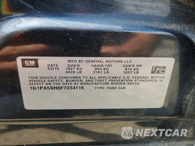 Zdjęcie 12 z 12 samochodu: 2015 CHEVROLET CRUZE LS VIN:1G1PA5SH8F7234116 - miniatura