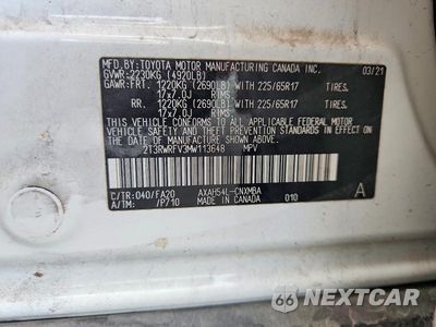 Zdjęcie 12 z 12 samochodu: 2021 TOYOTA RAV4 XLE VIN:2T3RWRFV3MW113648 - miniatura