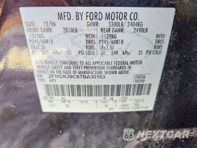 Zdjęcie 14 z 14 samochodu: 2007 FORD EDGE SEL PLUS VIN:2FMDK39C67BA30103 - miniatura