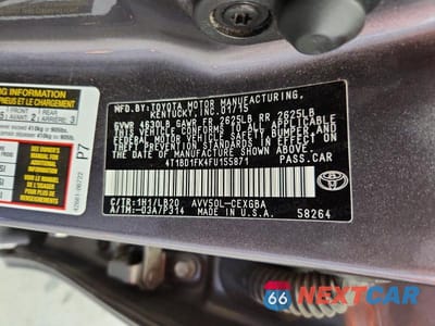 Zdjęcie 12 z 12 samochodu: 2015 TOYOTA CAMRY HYBRID XLE VIN:4T1BD1FK4FU155871 - miniatura