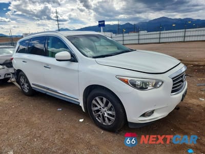 Czwarte zdjęcie samochodu z boku: 2013 INFINITI JX35 BASE VIN:5N1AL0MMXDC326221 - miniatura