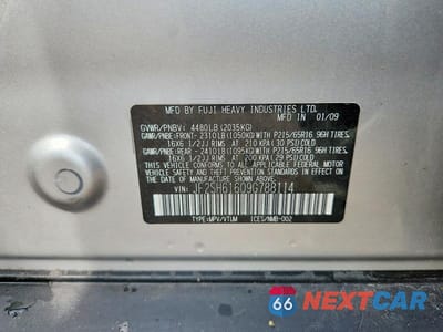 Zdjęcie 12 z 12 samochodu: 2009 SUBARU FORESTER 2.5X VIN:JF2SH61609G788114 - miniatura