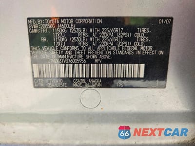 Zdjęcie 13 z 13 samochodu: 2007 TOYOTA RAV4 LIMITED VIN:JTMZK31V376005956 - miniatura