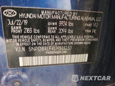 Zdjęcie 13 z 13 samochodu: 2020 HYUNDAI ELANTRA SEL VIN:5NPD84LF4LH513230 - miniatura