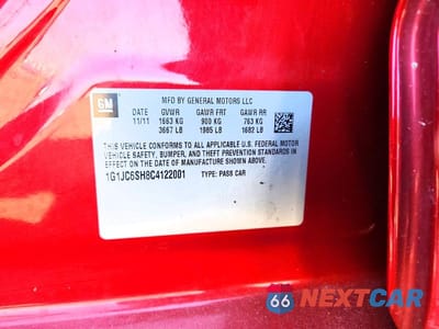 Zdjęcie 12 z 12 samochodu: 2012 CHEVROLET SONIC LT VIN:1G1JC6SH8C4122001 - miniatura