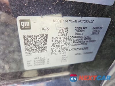 Zdjęcie 12 z 12 samochodu: 2022 CHEVROLET SILVERADO K1500 LT VIN:1GCUDDED7NZ584361 - miniatura