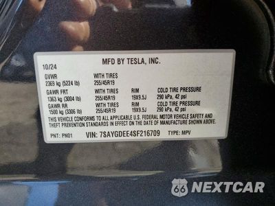 Zdjęcie 13 z 13 samochodu: 2025 TESLA MODEL Y VIN:7SAYGDEE4SF216709 - miniatura