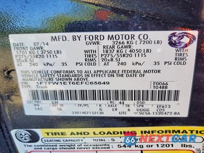 Zdjęcie 12 z 12 samochodu: 2014 FORD F150 SUPERCREW VIN:1FTFW1ET6EFC65849 - miniatura