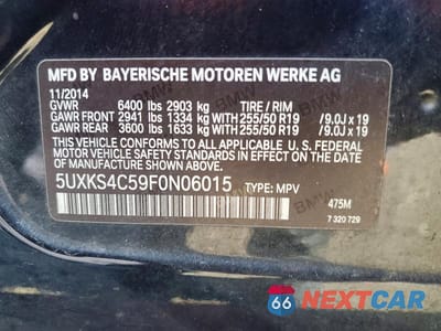 Zdjęcie 13 z 13 samochodu: 2015 BMW X5 XDRIVE35D VIN:5UXKS4C59F0N06015 - miniatura