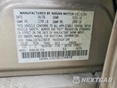 Zdjęcie 13 z 13 samochodu: 2006 NISSAN ALTIMA 2.5 VIN:1N4AL11D76C236838 - miniatura