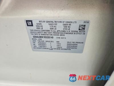 Zdjęcie 13 z 13 samochodu: 2014 CHEVROLET EQUINOX LT VIN:2GNALBEK1E6226149 - miniatura
