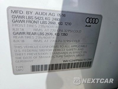 Zdjęcie 13 z 13 samochodu: 2016 AUDI Q5 PREMIUM VIN:WA1C2AFP6GA151294 - miniatura