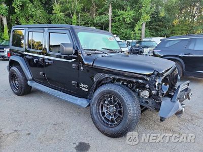Czwarte zdjęcie samochodu z boku: 2018 JEEP WRANGLER UNLIMITED SPORT VIN:1C4HJXDGXJW220955 - miniatura