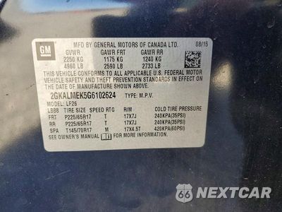 Zdjęcie 14 z 14 samochodu: 2016 GMC TERRAIN SLE VIN:2GKALMEK5G6102624 - miniatura