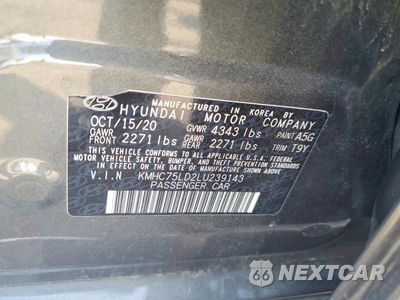 Zdjęcie 13 z 13 samochodu: 2020 HYUNDAI IONIQ SEL VIN:KMHC75LD2LU239143 - miniatura